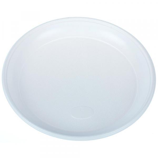 Talerze plastikowe 20,5cm białe 100 sztuk

