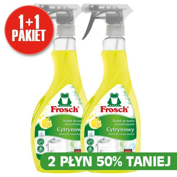 Frosch pakiet 2szt. spray do kabin prysznicowych (1+1-50%) 500ml Cytryna