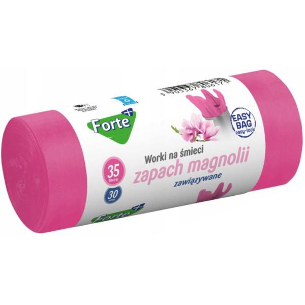 Forte+ Easy-Bag worki na śmieci zapachowe 35L/30szt. zawiązywane Magnolia 