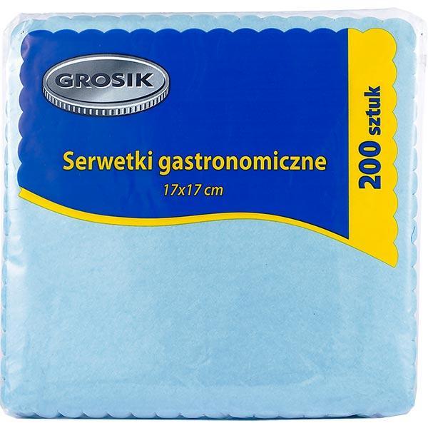 Grosik serwetki 17x17 200 sztuk niebieskie