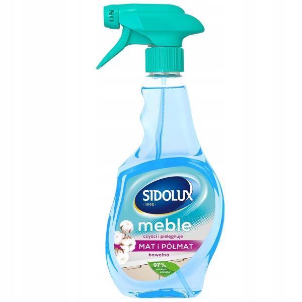 Sidolux płyn do mebli matowych i półmatowych 500ml bawełna