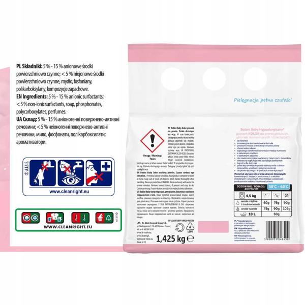 Bobini Baby delikatny proszek do prania 1,425kg kolor