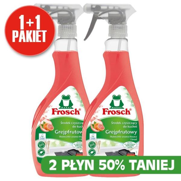 Frosch Pakiet 2szt. spray do kuchni 500ml Grejpfrut 1+1-50%