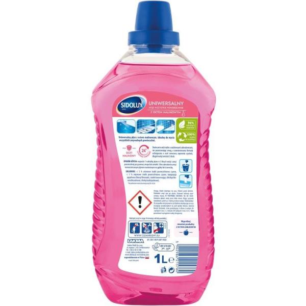 Sidolux płyn uniwersalny do podłóg 1L Leśna malina z octem