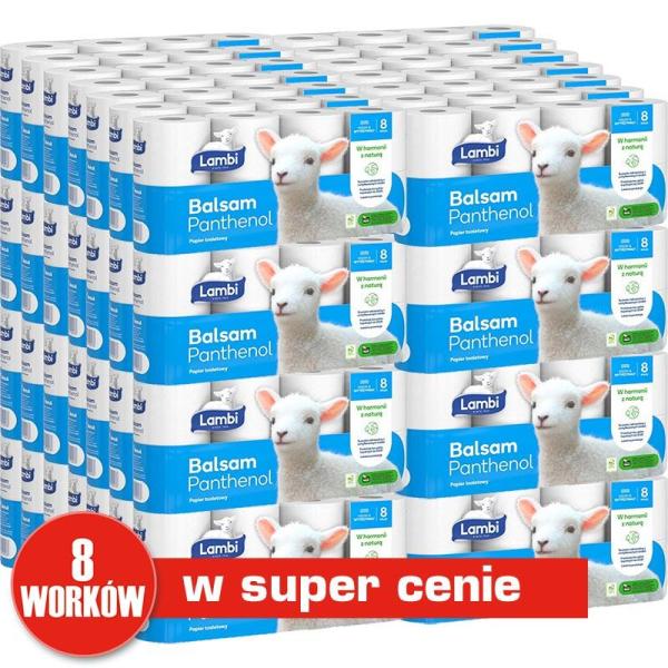 Lambi Balsam Panthenol Pakiet papier toaletowy 3W 8 worków
