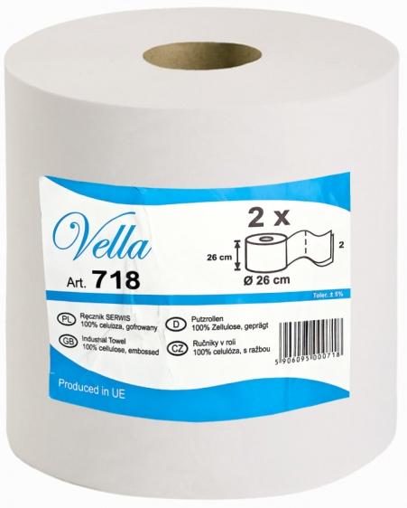 Vella czyściwo białe celuloza 2-warstwowe 220 metrów 2 sztuki
