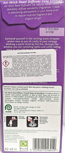 Air Wick Przytulny Domek patyczki zapachowe Mroźna Róża i Śnieżna Jagoda 