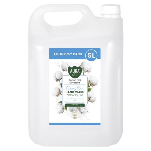 Bispol Aura mydło w płynie zapas 5L Mleczko Bawełniane i Proteiny (AHW-005-004) 