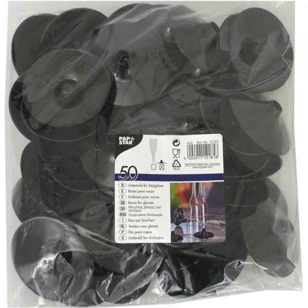 Papstar podstawka do kieliszków z nóżką 6,55cm 50szt. czarna 12181