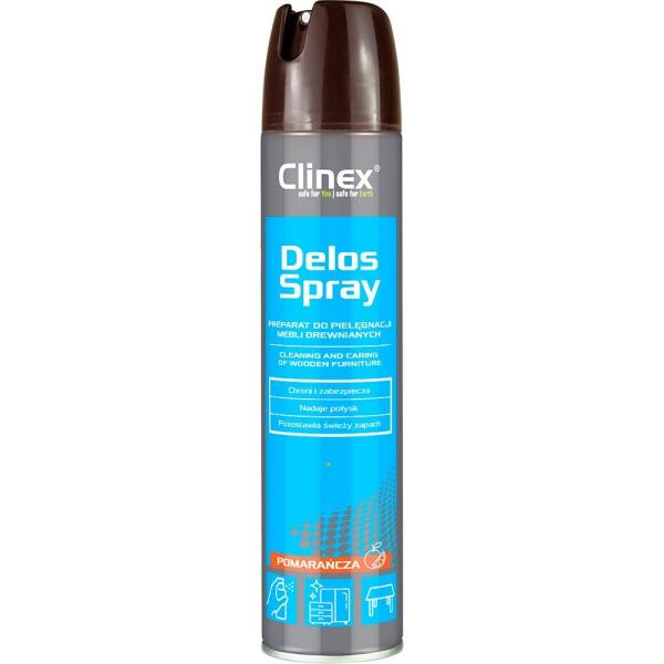 Clinex Delos Spray płyn do czyszczenia i pielęgnacji mebli drewnianych 300ml