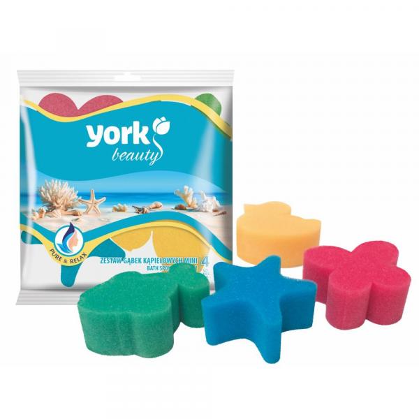 York mini gąbki kąpielowe dla dzieci 4 szt.