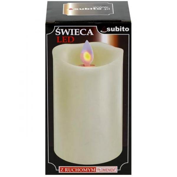 Subito świeca LED 12,5cm kolor ecru z ruchomym płomieniem 3szt.