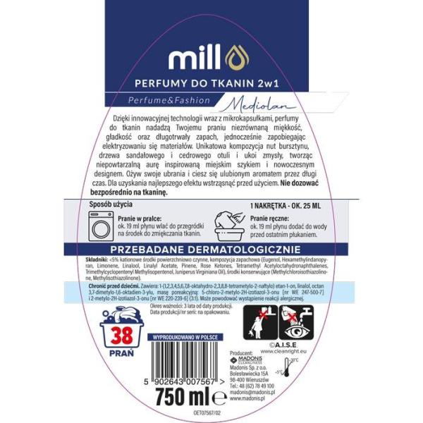 Mill perfumy do tkanin 750ml Mediolan
