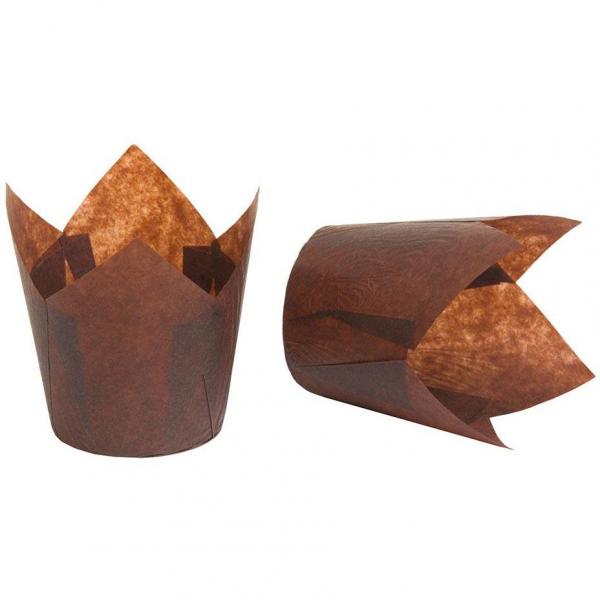 Foremka na muffiny papierowa 160x50mm 200 sztuk Brązowa
