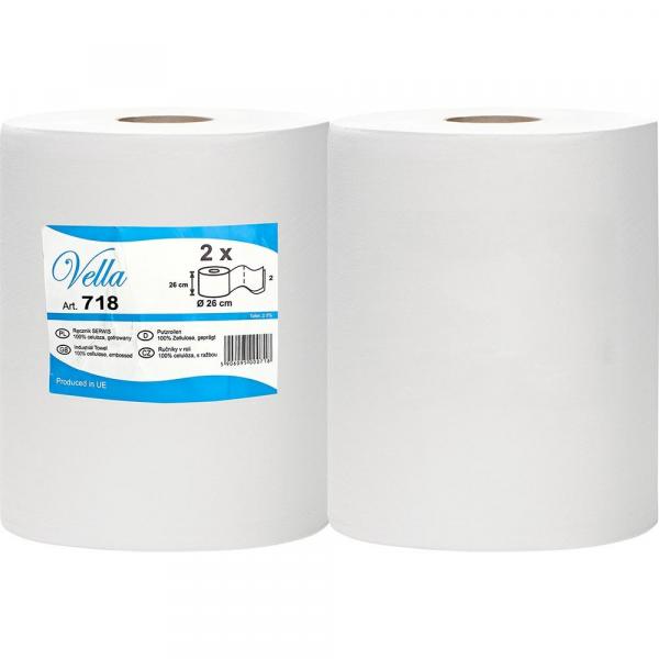 Vella czyściwo białe celuloza 2-warstwowe 200 metrów 2 sztuki