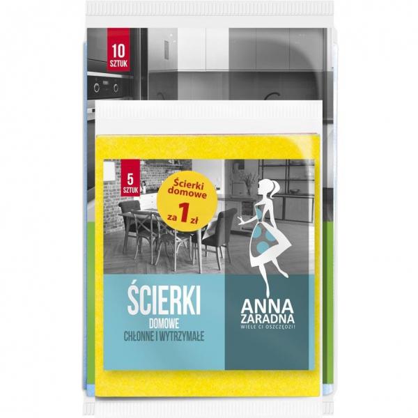 Anna Zaradna pakiet ścierek do sprzątania - uniwersalne 10szt+domowe 5szt