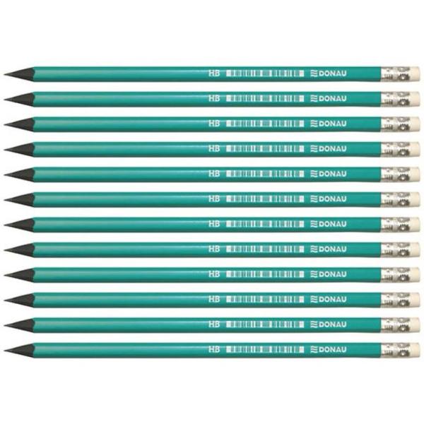 Donau ołówek syntetyczny HB z gumką 12 szt. (101009A)
