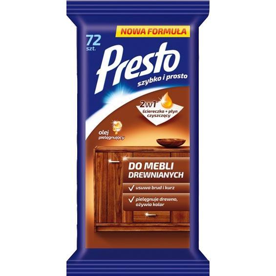 Presto chusteczki do czyszczenia mebli drewnianych 72 sztuki
