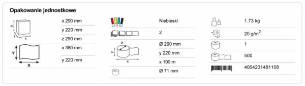 Katrin Classic 481108 czyściwo niebieskie 2-warstwowe 190 metrów 2 sztuki