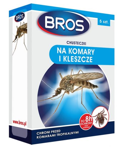 Bros chusteczki na komary i kleszcze 5szt