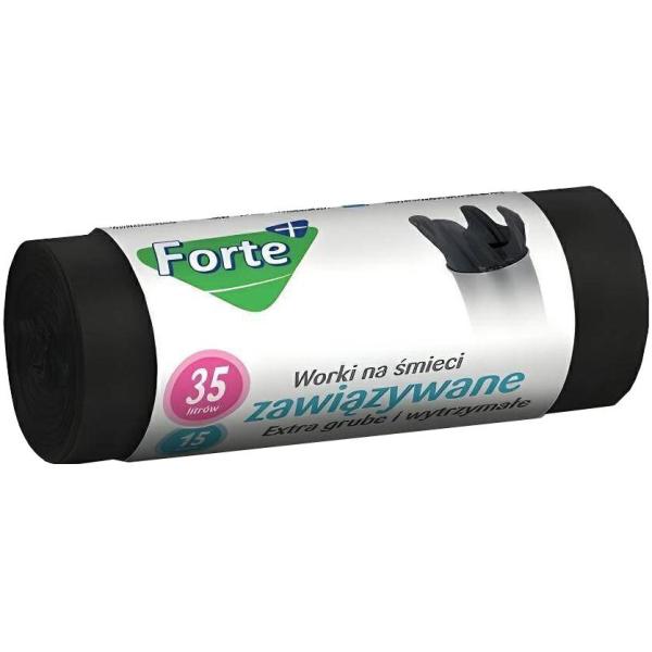 Forte+ worki na śmieci LDPE zawiązywane 35L/15szt. Extra Grube 