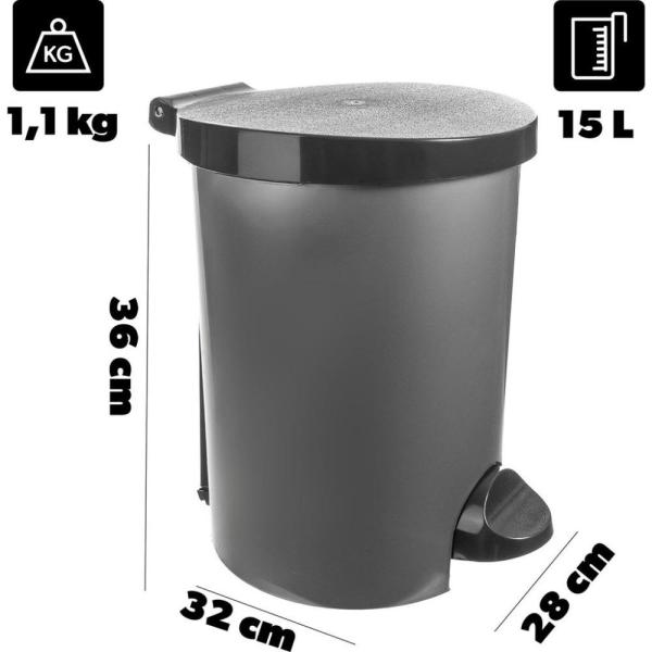 Curver kosz 15L z pedałem