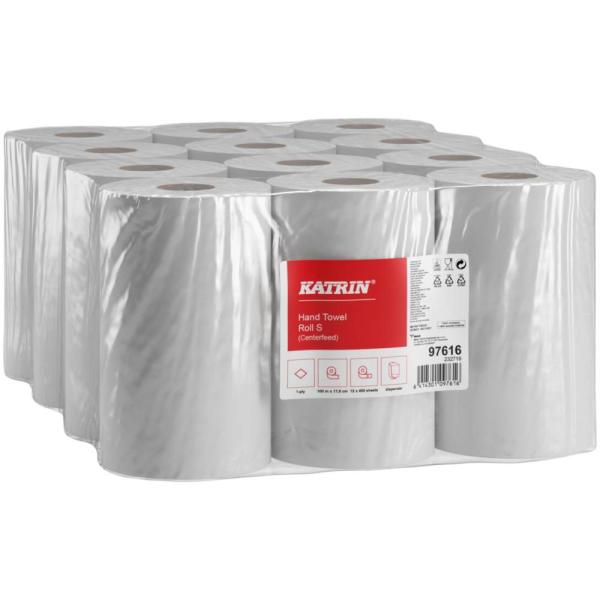 Katrin Classic 97616 Mini ręcznik biały 1-warstwowy, 100 metrów 12 sztuk 
