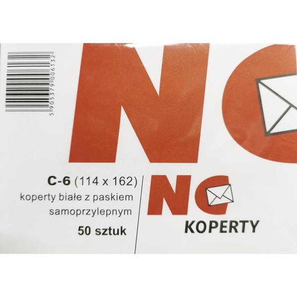 Koperty z paskiem C6 50 sztuk Białe