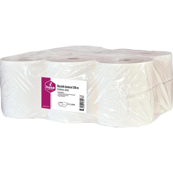 Hase 7124 Autocut ręcznik papierowy 2W 250m 6 rolek Biały