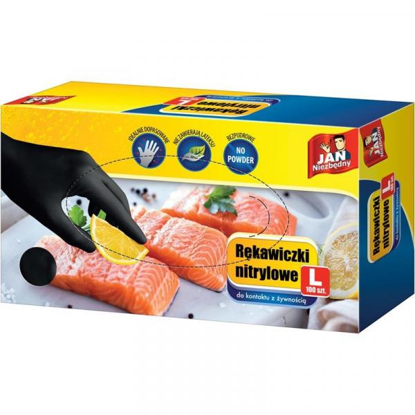 Jan Niezbędny rękawice nitrylowe L 100 sztuk czarne
