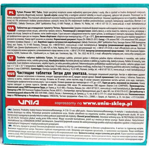 Tytan Power Tabs tabletki do WC 16 sztuk Eukaliptus
