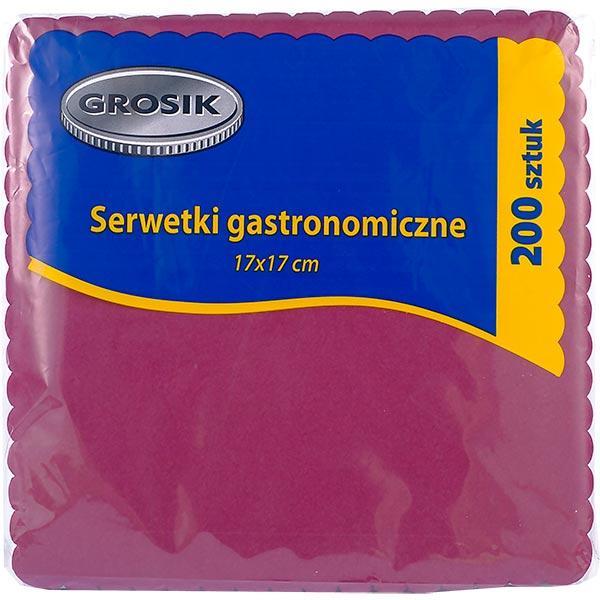 Grosik serwetki 17x17 200 sztuk bordowe