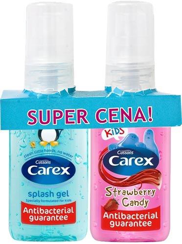Carex żel antybakteryjny 2 x 50ml Splash/Strawberry