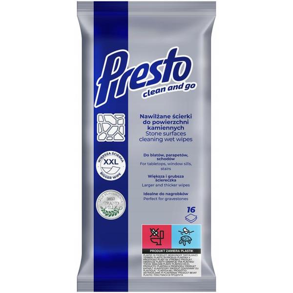 Presto Clean ściereczki nasączane do powierzchni kamiennych 16szt.
