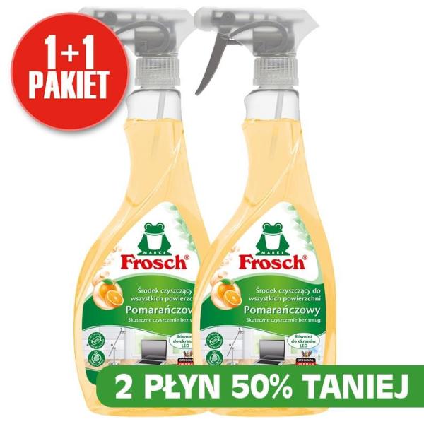 Frosch pakiet 2szt spray do wszystkich powierzchni (1+1-50%) 500ml Pomarańcza