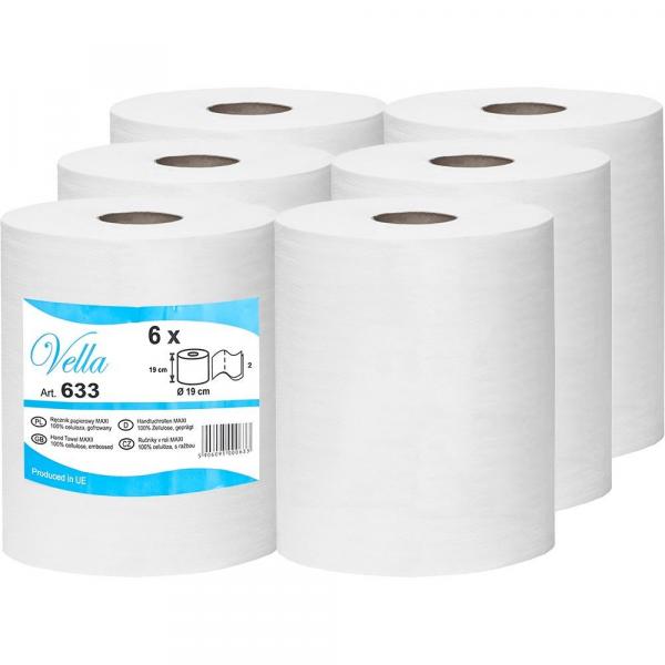 Vella ręcznik MAXI biały celuloza 2-warstwowy 100 metrów 6 sztuk