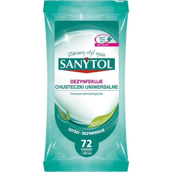 Sanytol chusteczki uniwersalne 72szt. Eukaliptus