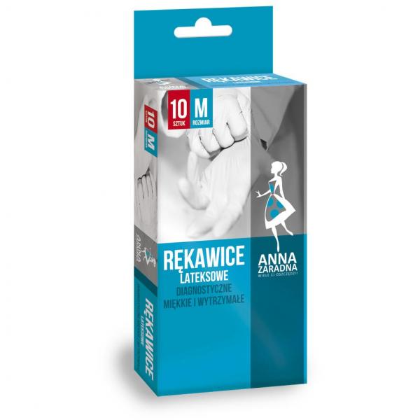 Anna Zaradna rękawice lateksowe „M” 10 sztuk