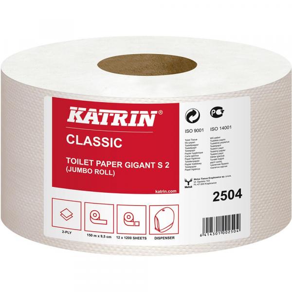 Katrin Classic 2504 papier Jumbo biały 2-warstwowy, 150 metrów, 12 sztuk