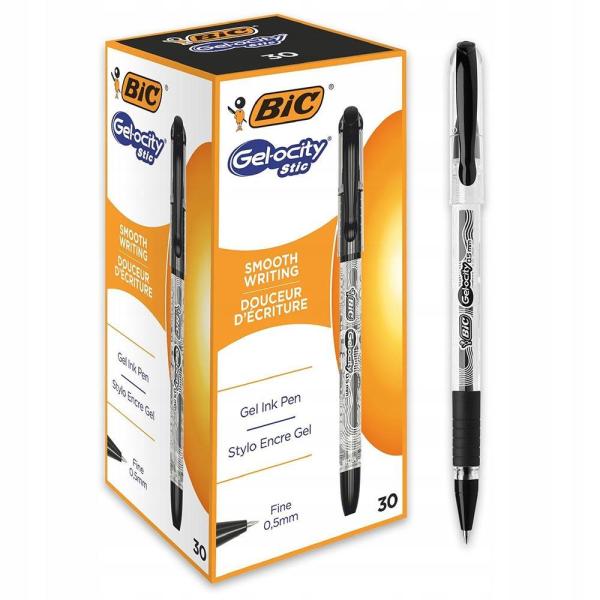 BIC długopis żelowy Gel – Ocity Stic czarny 30 sztuk

