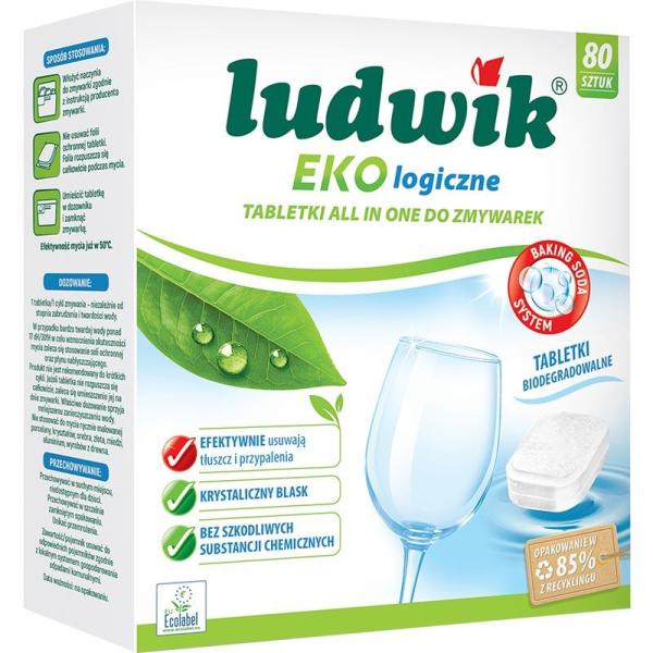 Ludwik ekologiczne tabletki do zmywarek All In One 80 szt.
