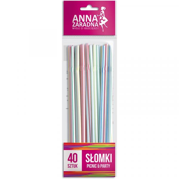 Anna Zaradna słomki do napojów zginane 40szt