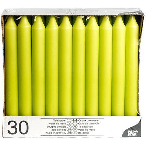 Papstar świece stołowe 30 sztuk Limonka
