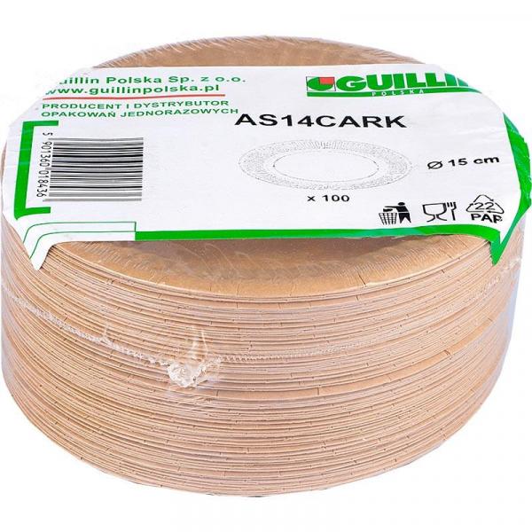 Talerz papierowy okrągły 15cm 100szt. AS14CARK
