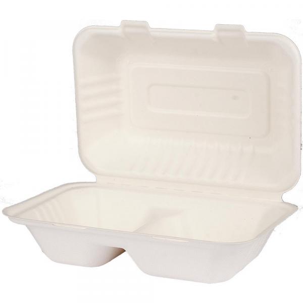 Papstar pojemniki obiadowe 2-dzielne 125szt. Trzcina Cukrowa 45371
