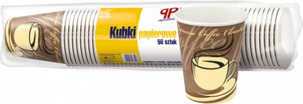 PP kubki papierowe 250ml, średnica 8 cm, 50szt