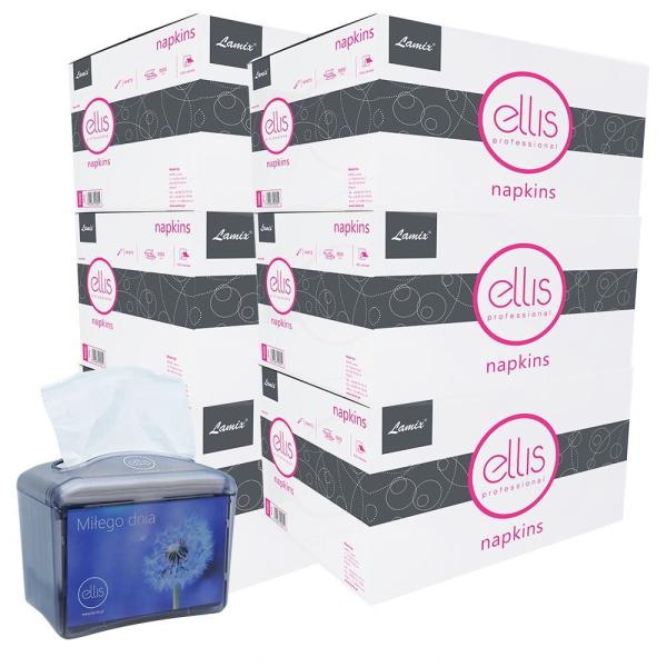 Ellis pakiet serwetki 6 kartonów + podajnik
