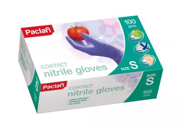 Paclan rękawiczki nitrylowe niebieskie 100 szt. S