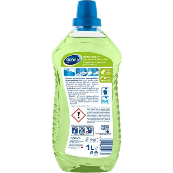 Sidolux płyn uniwersalny 1L Eukaliptus z kwiatem pomarańczy
