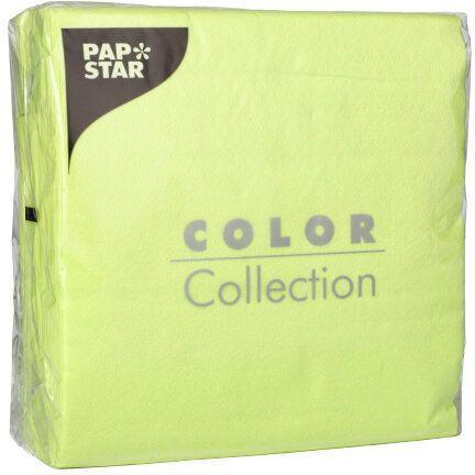 Papstar Color Collection serwetki 1-warstwowe 33x33cm 100szt.limonkowe